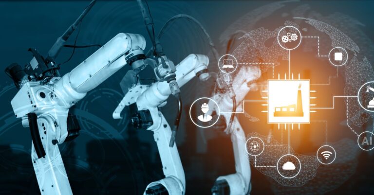 Smart industry robot arms for digital factory production technology