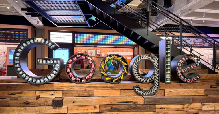 FILE PHOTO: Google logo is displayed at Google's headquarters in New York City
